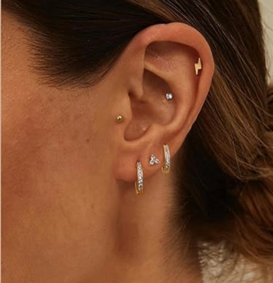 Minimalist Rhinestone Gold Hoops