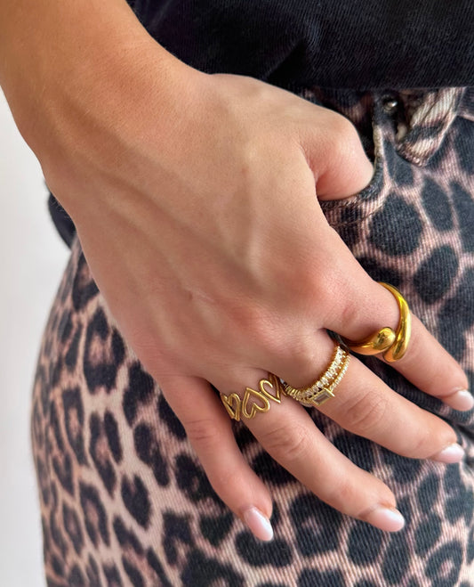 Double rhinestone ring