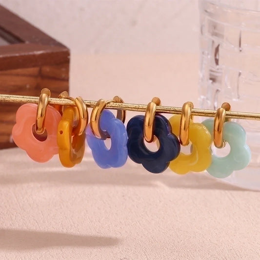 Poppy Hoops - White