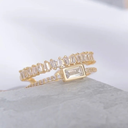 Double rhinestone ring