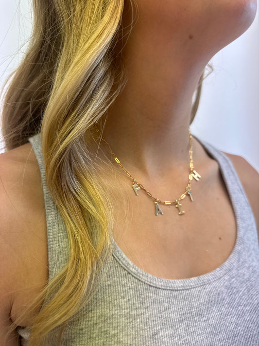 Gold Thin Letter Charms