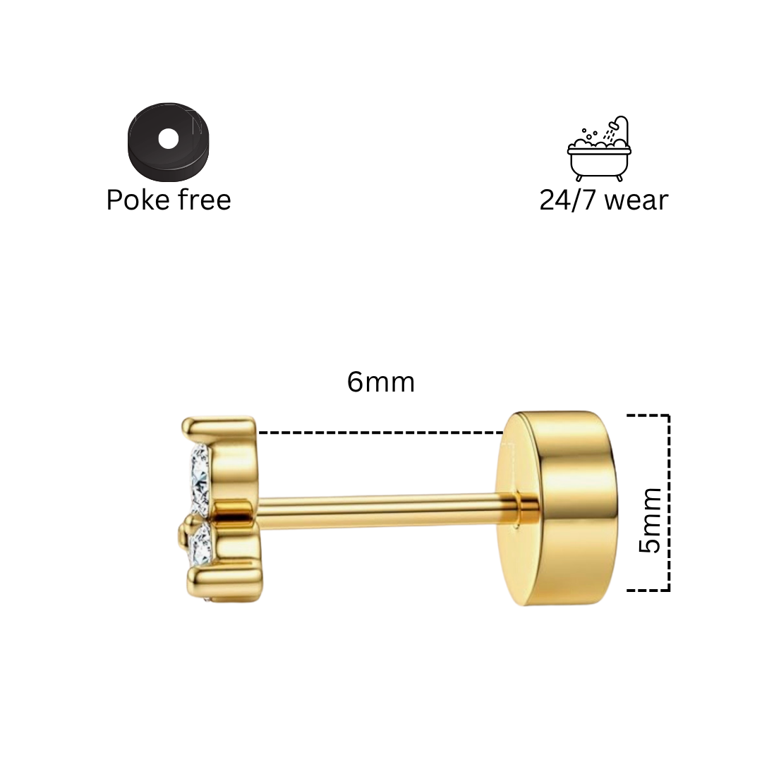 Opal Mini Gold Stud Earrings