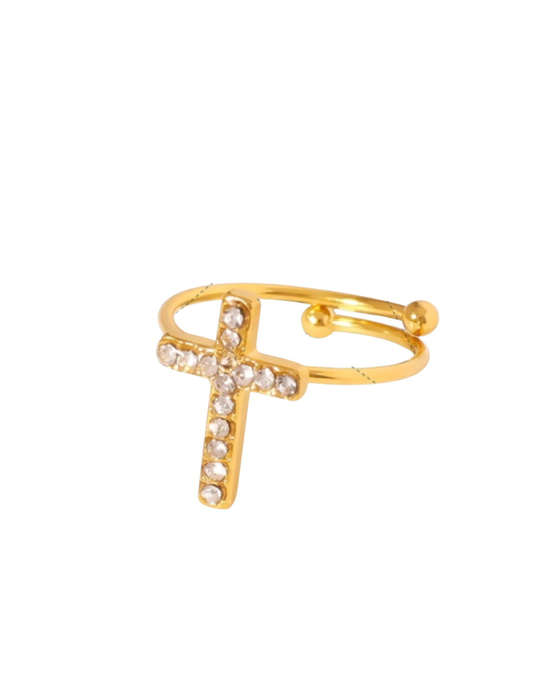 Rhinestone Cross Ring