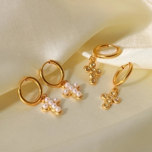 Beaded Pearl Huggies